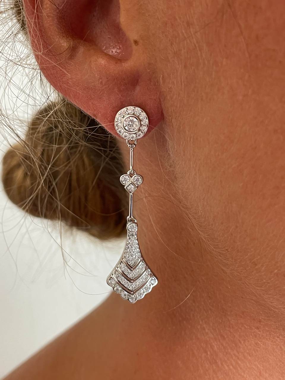 Colgantes TAGANGA , para pendientes desmontables en plata con circonitas