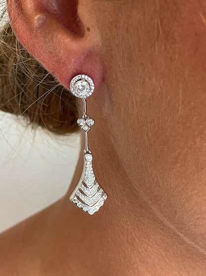 Colgantes TAGANGA , para pendientes desmontables en plata con circonitas