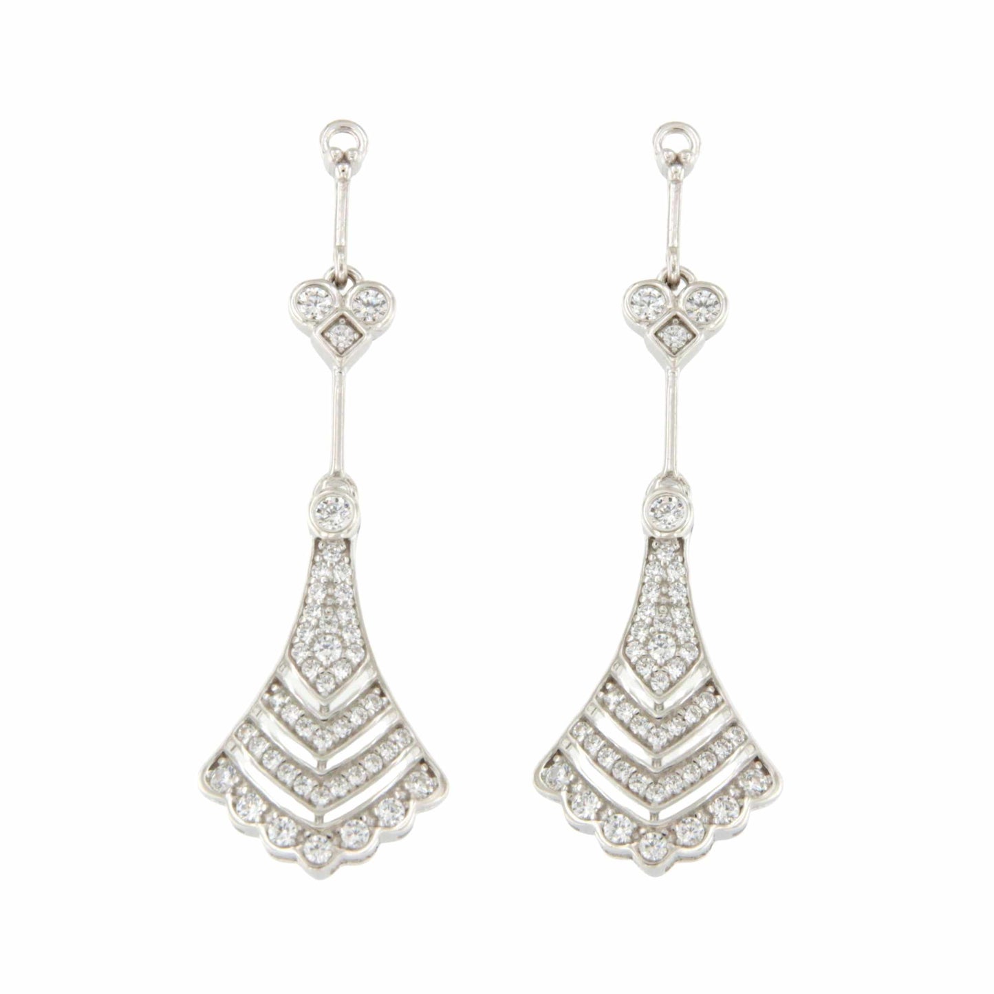 Colgantes TAGANGA , para pendientes desmontables en plata con circonitas