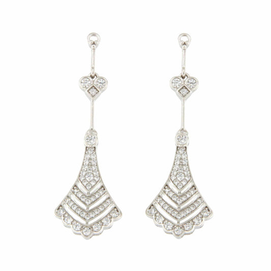 Colgantes TAGANGA , para pendientes desmontables en plata con circonitas