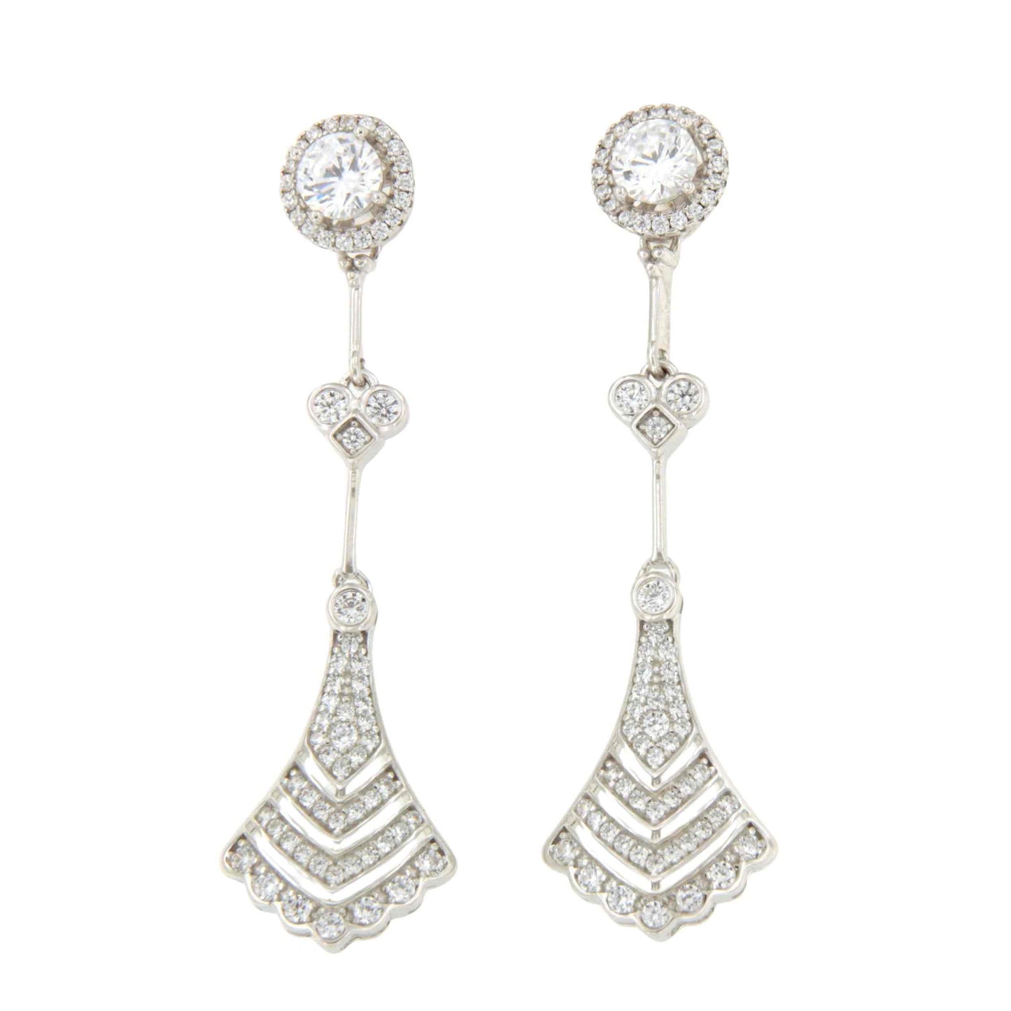 Colgantes TAGANGA , para pendientes desmontables en plata con circonitas