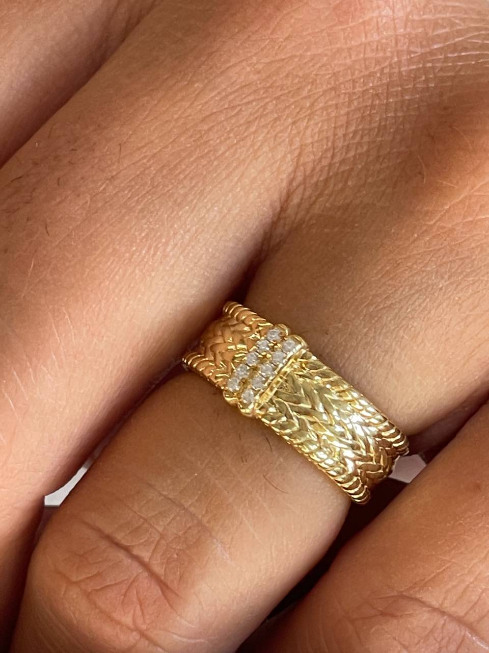 Anillo COZUMEL plata con baño de oro 18 kilates y circonita
