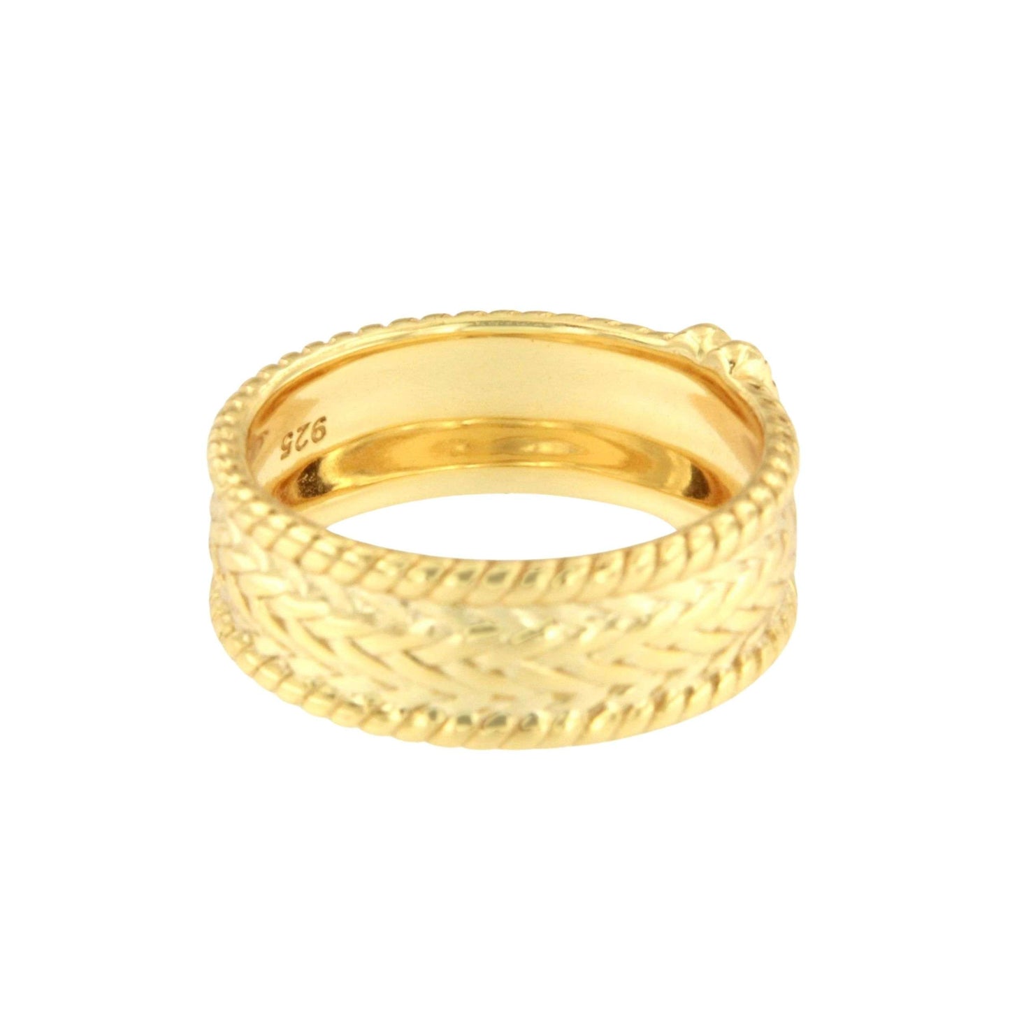 Anillo COZUMEL plata con baño de oro 18 kilates y circonita