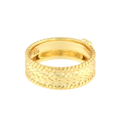 Anillo COZUMEL plata con baño de oro 18 kilates y circonita