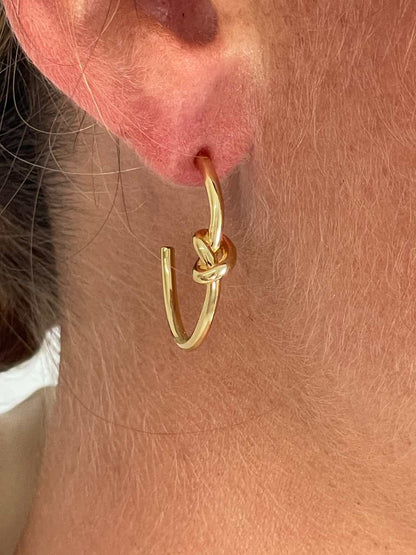 Argollas nudo CAMPECHE en plata 1ª ley bañada oro