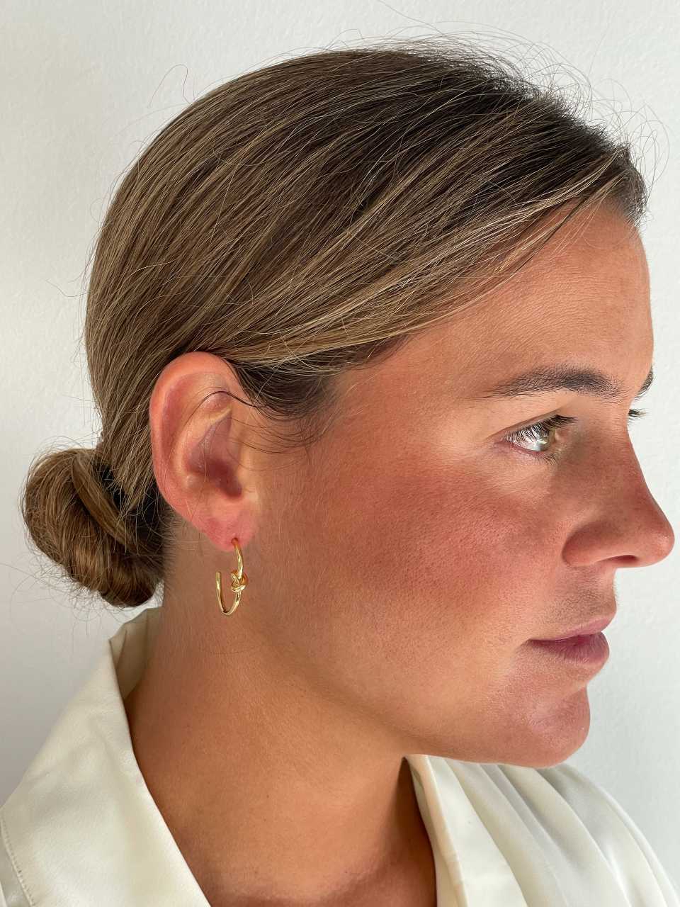 Argollas nudo CAMPECHE en plata 1ª ley bañada oro