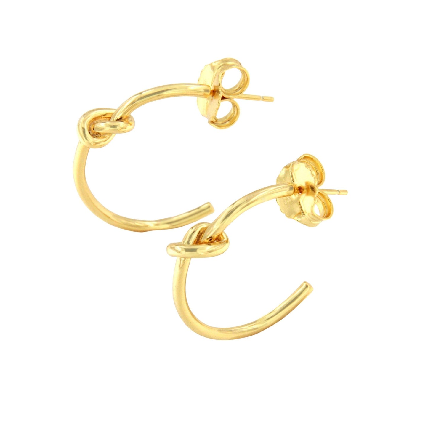 Argollas nudo CAMPECHE en plata 1ª ley bañada oro