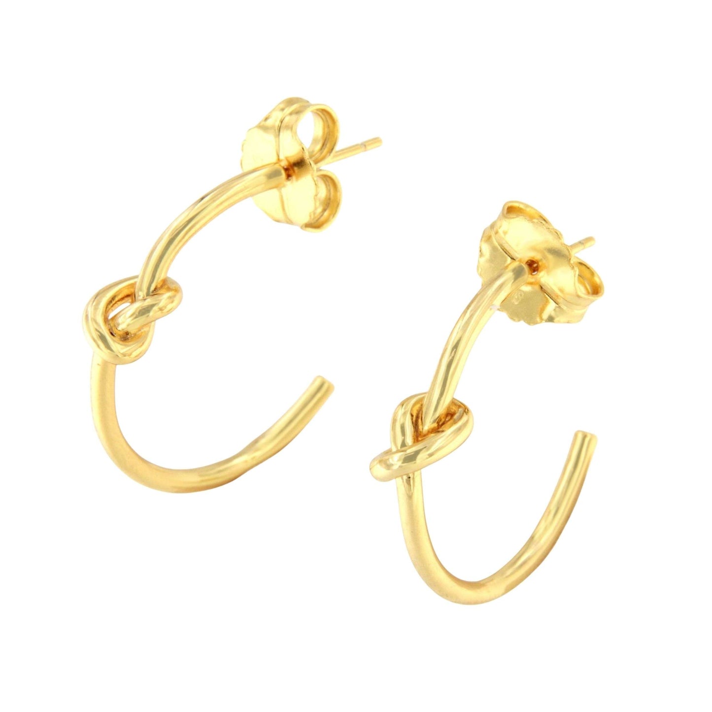 Argollas nudo CAMPECHE en plata 1ª ley bañada oro