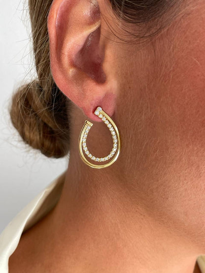 Argollas CONTADORA en plata 1ª ley bañada oro y circonitas