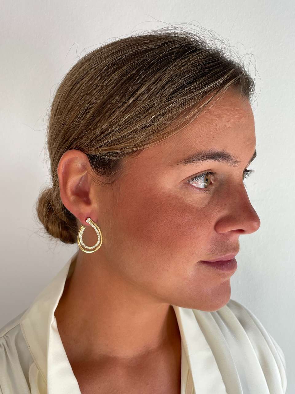 Argollas CONTADORA en plata 1ª ley bañada oro y circonitas