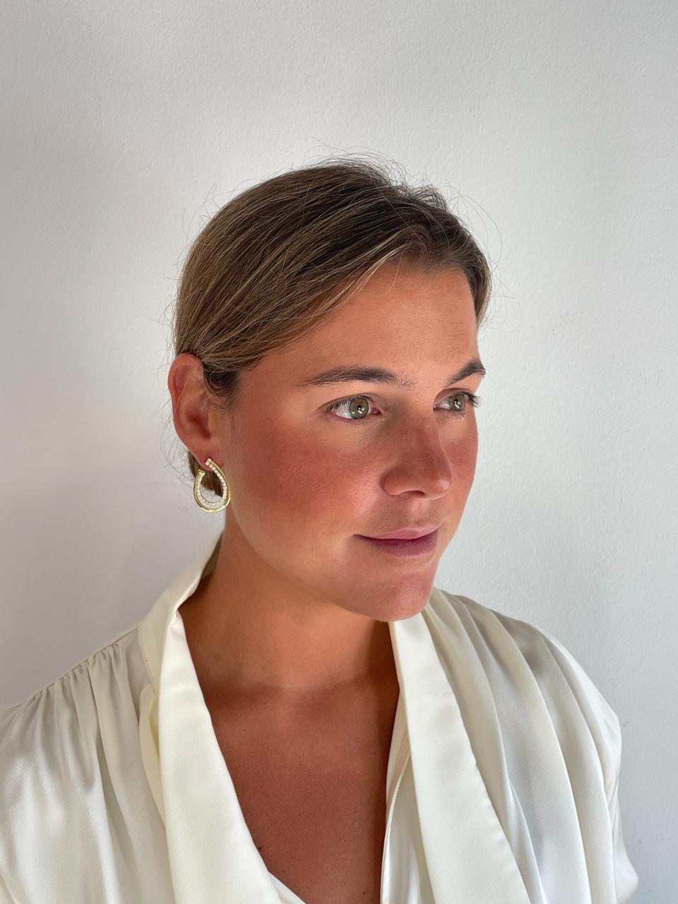 Argollas CONTADORA en plata 1ª ley bañada oro y circonitas