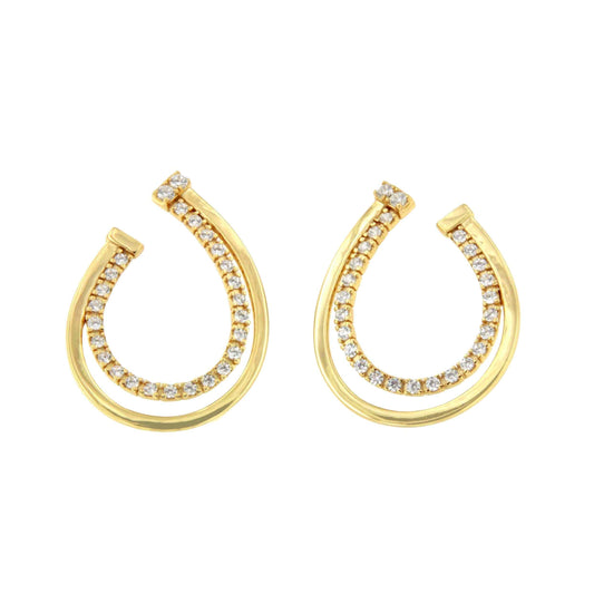 Argollas CONTADORA en plata 1ª ley bañada oro y circonitas