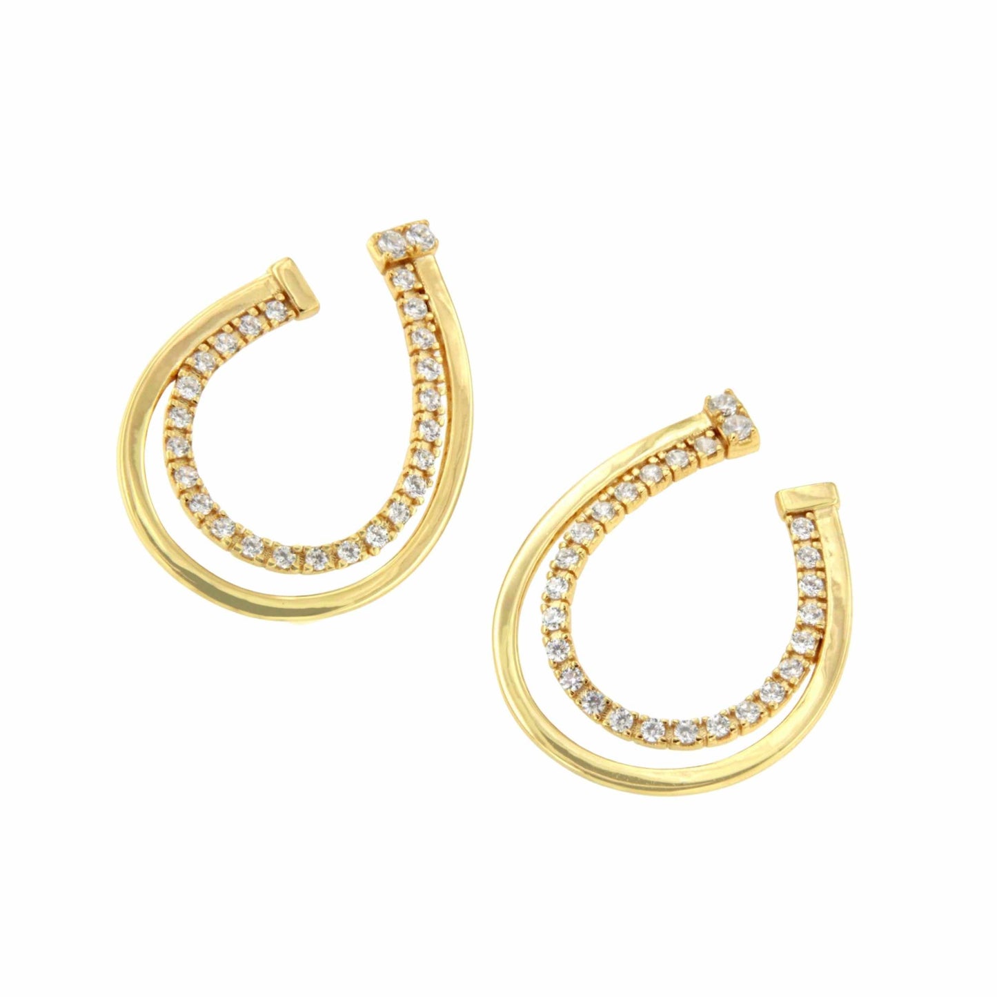 Argollas CONTADORA en plata 1ª ley bañada oro y circonitas