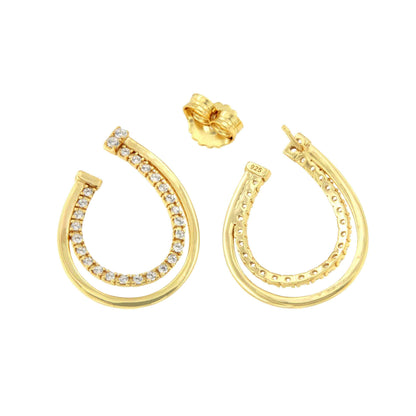 Argollas CONTADORA en plata 1ª ley bañada oro y circonitas