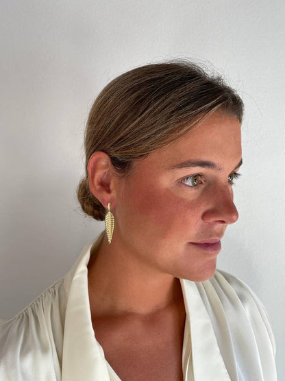 Pendientes ABACO, hojas en plata 1ª ley bañada