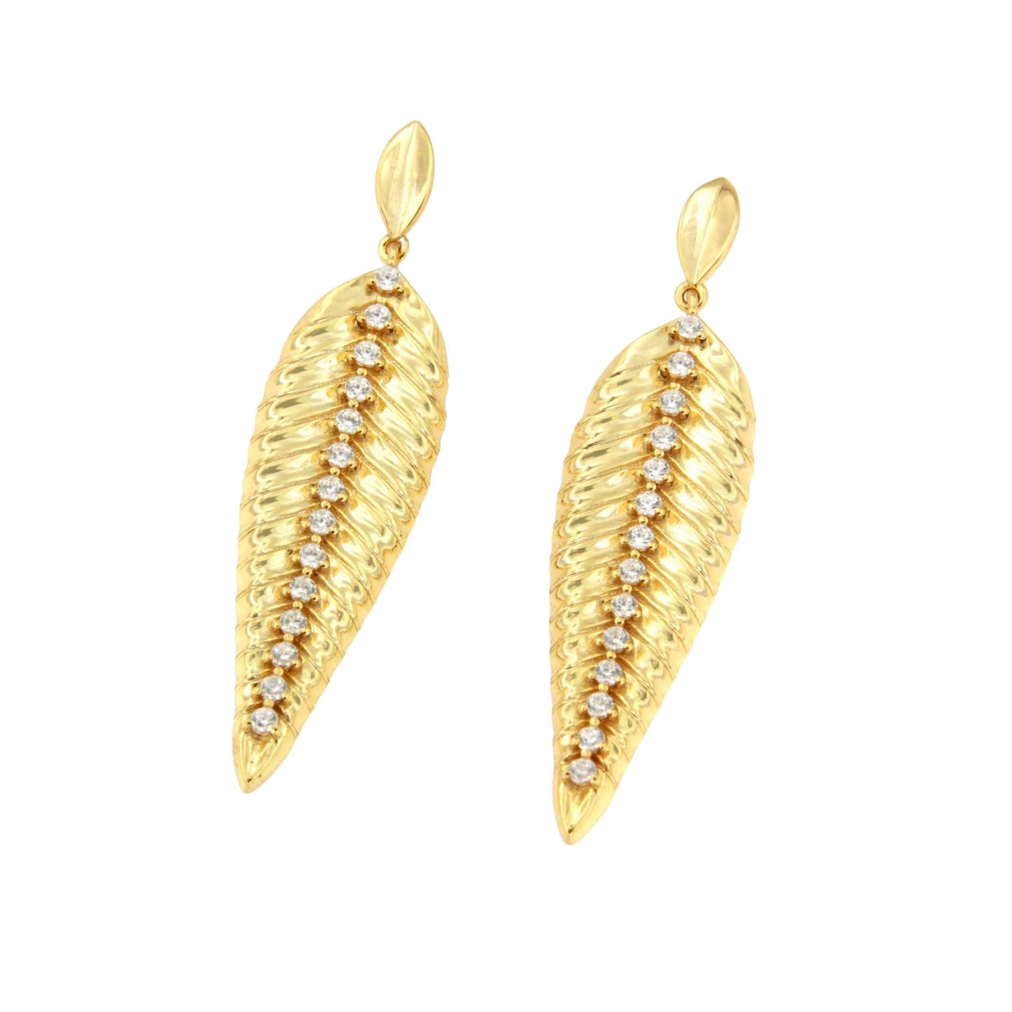 Pendientes ABACO, hojas en plata 1ª ley bañada