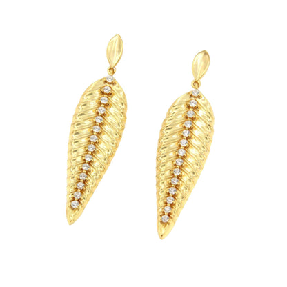 Pendientes ABACO, hojas en plata 1ª ley bañada