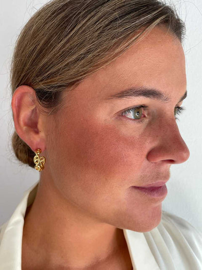 Argollas SAINTES, nudo de barco en plata 1ª ley bañada oro