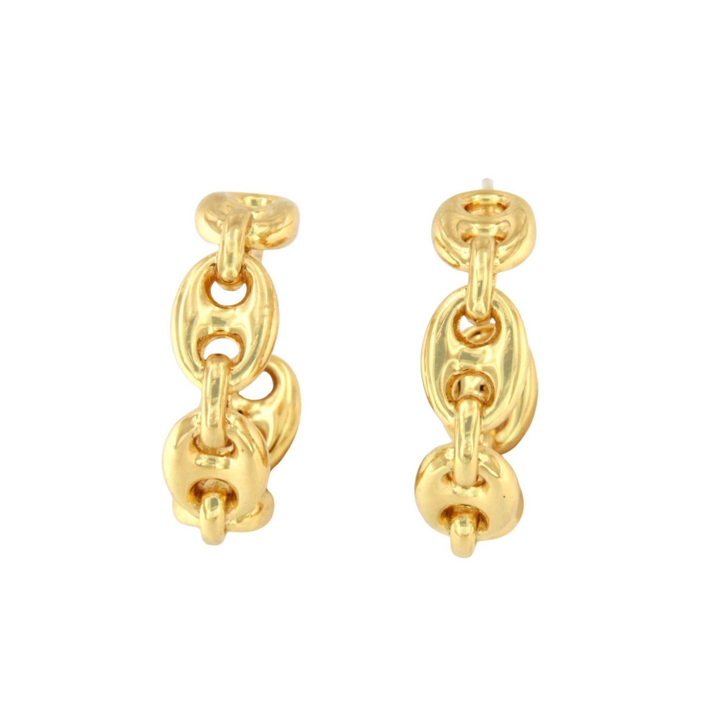 Argollas SAINTES, nudo de barco en plata 1ª ley bañada oro