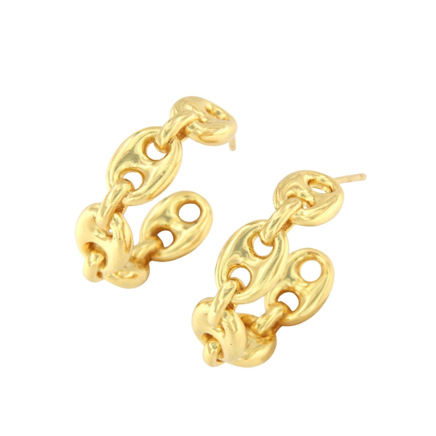 Argollas SAINTES, nudo de barco en plata 1ª ley bañada oro