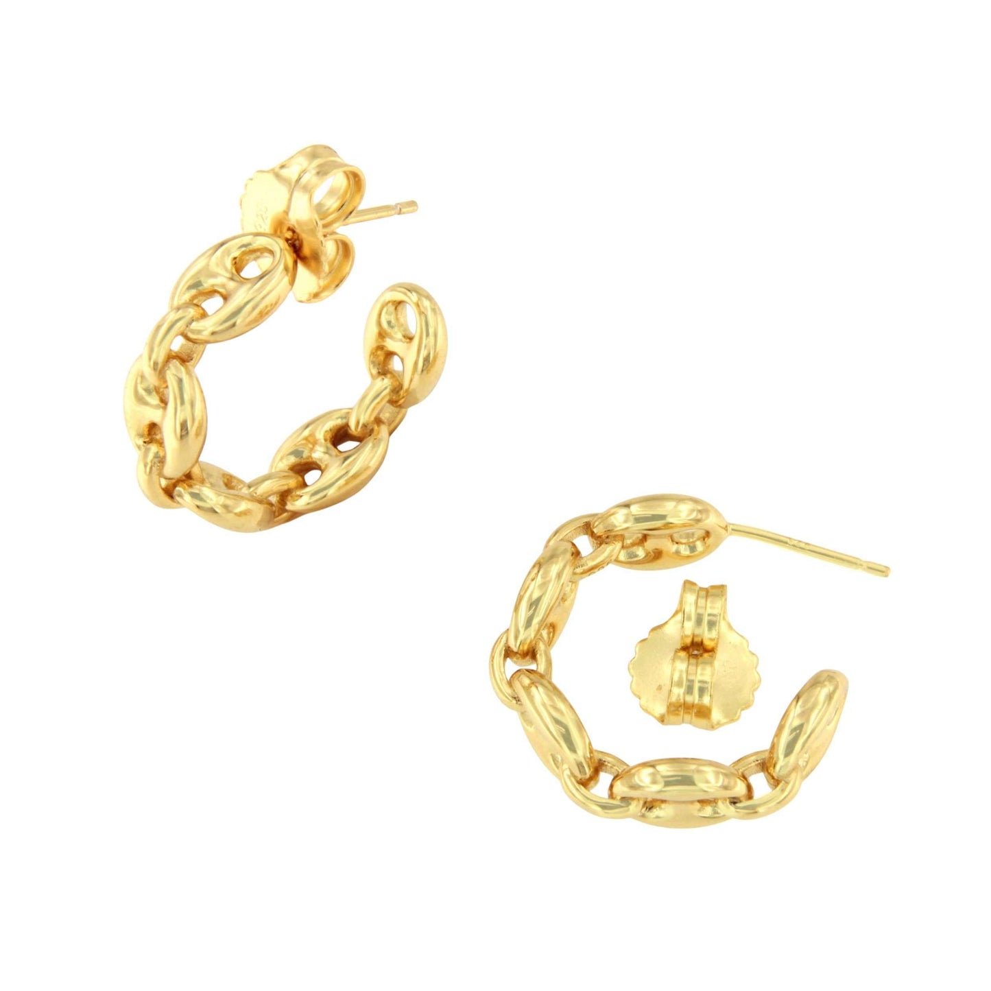 Argollas SAINTES, nudo de barco en plata 1ª ley bañada oro