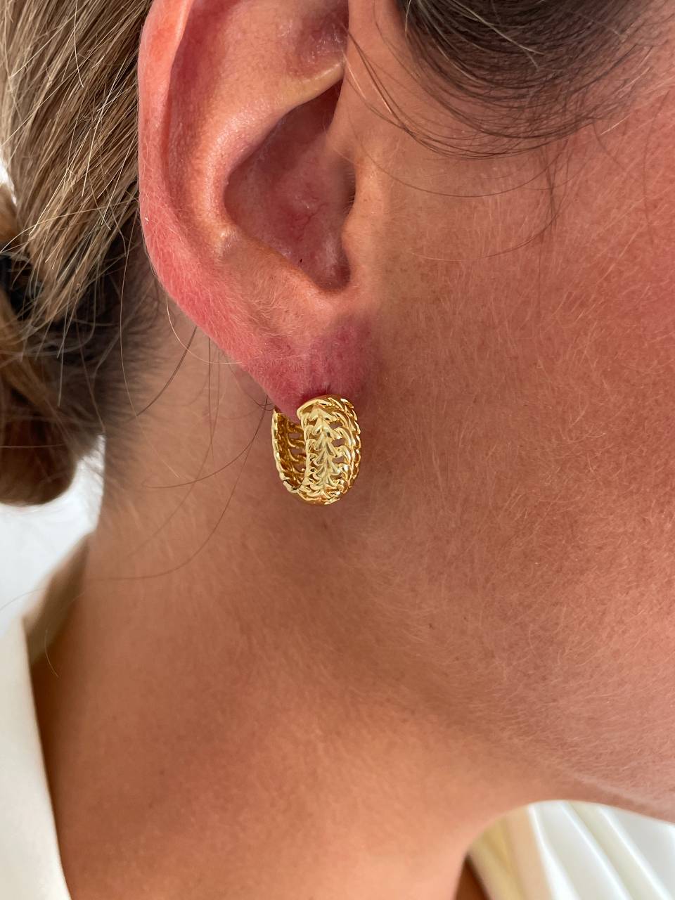 Argollas MUSTIQUE,en plata 1ª ley bañada oro