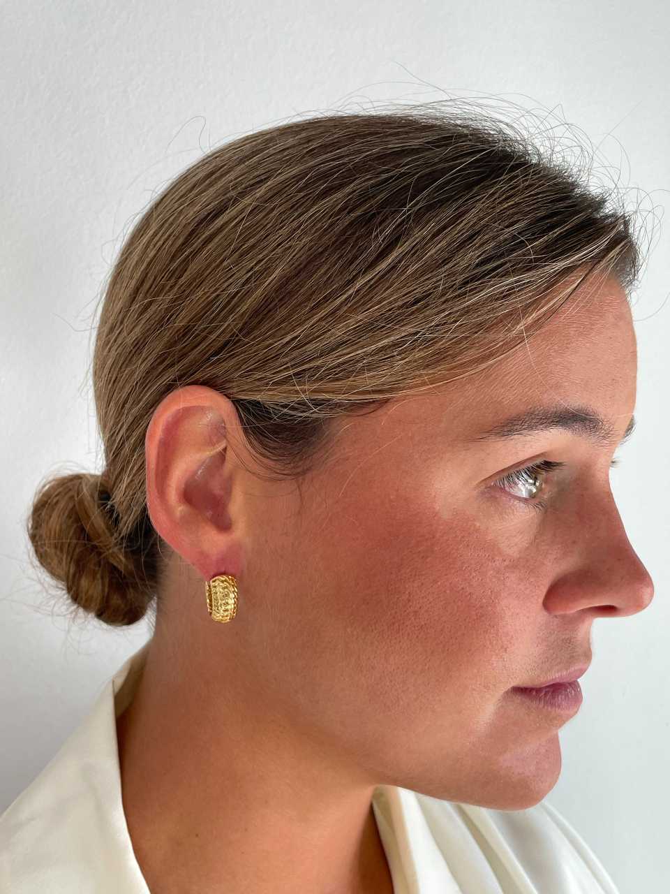 Argollas MUSTIQUE,en plata 1ª ley bañada oro