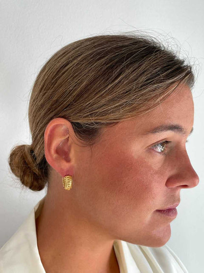 Argollas MUSTIQUE,en plata 1ª ley bañada oro