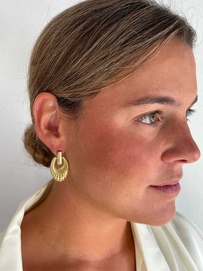 Pendientes BARU, en plata 1ª ley bañada oro