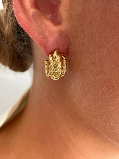 Argollas MUCURA, en plata 1ª ley bañada oro