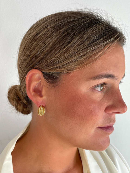 Argollas MUCURA, en plata 1ª ley bañada oro