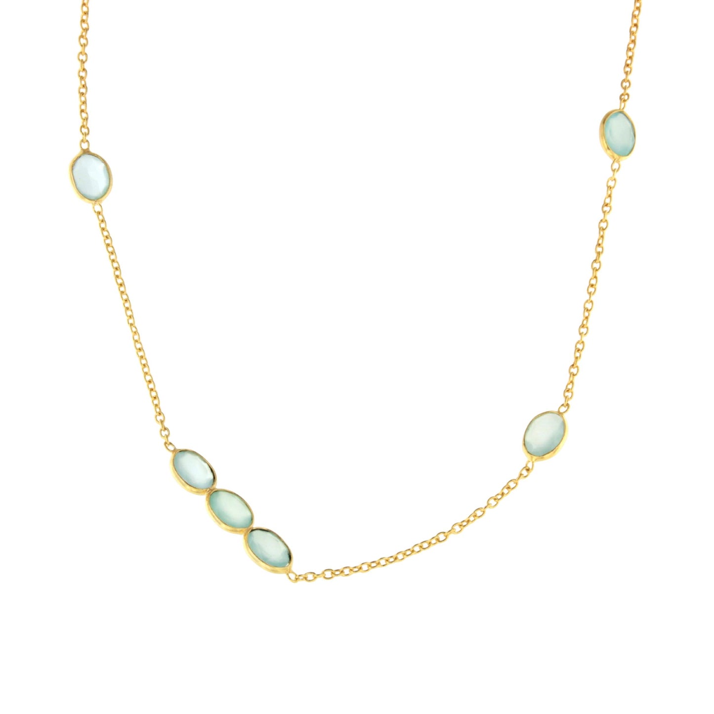 Cherry necklace in sterling silver with 18k gold plating and sapphires