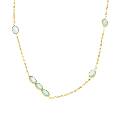 Cherry necklace in sterling silver with 18k gold plating and sapphires