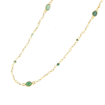 Shark necklace in sterling silver with 18k gold plating, onyx and pearls