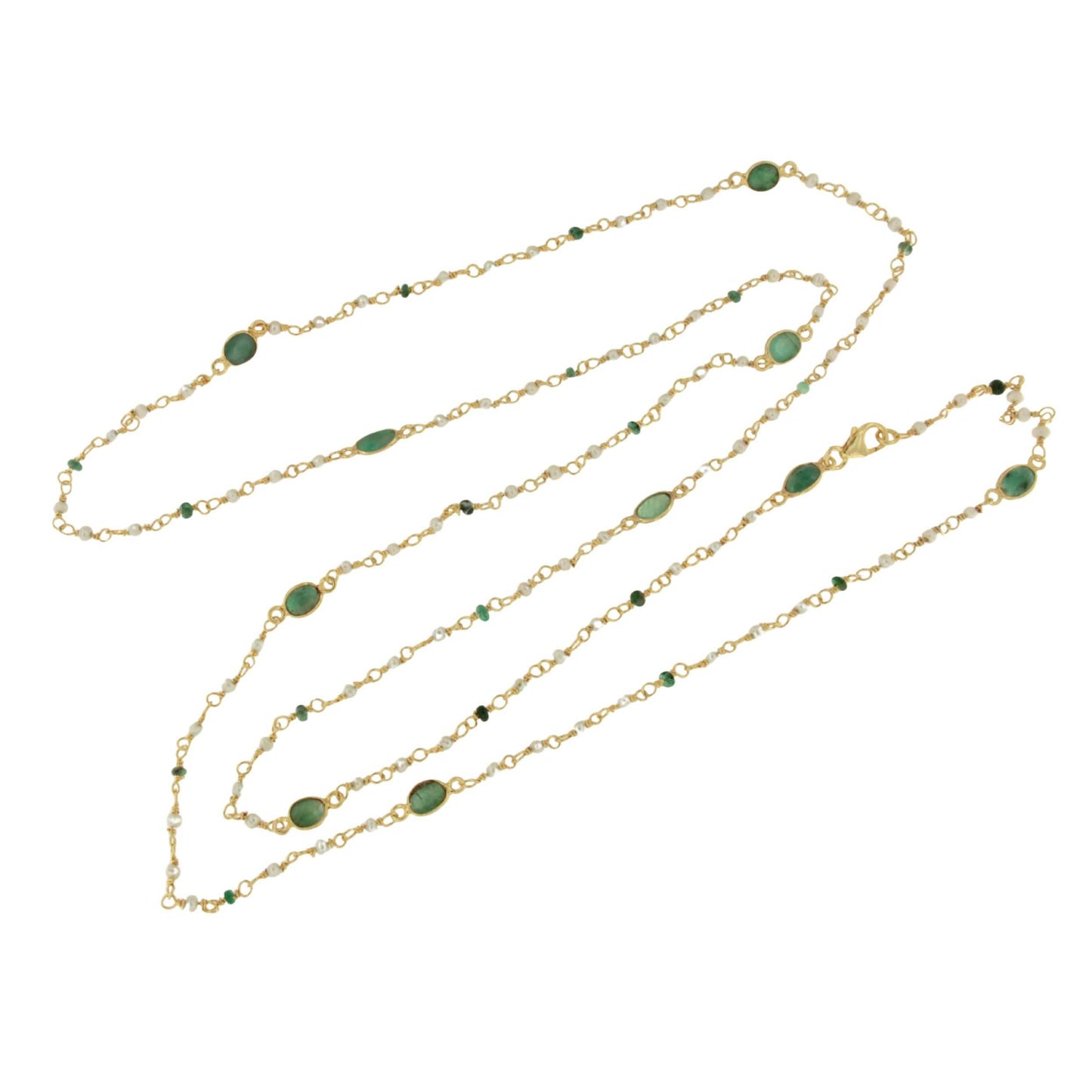 Shark necklace in sterling silver with 18k gold plating, onyx and pearls