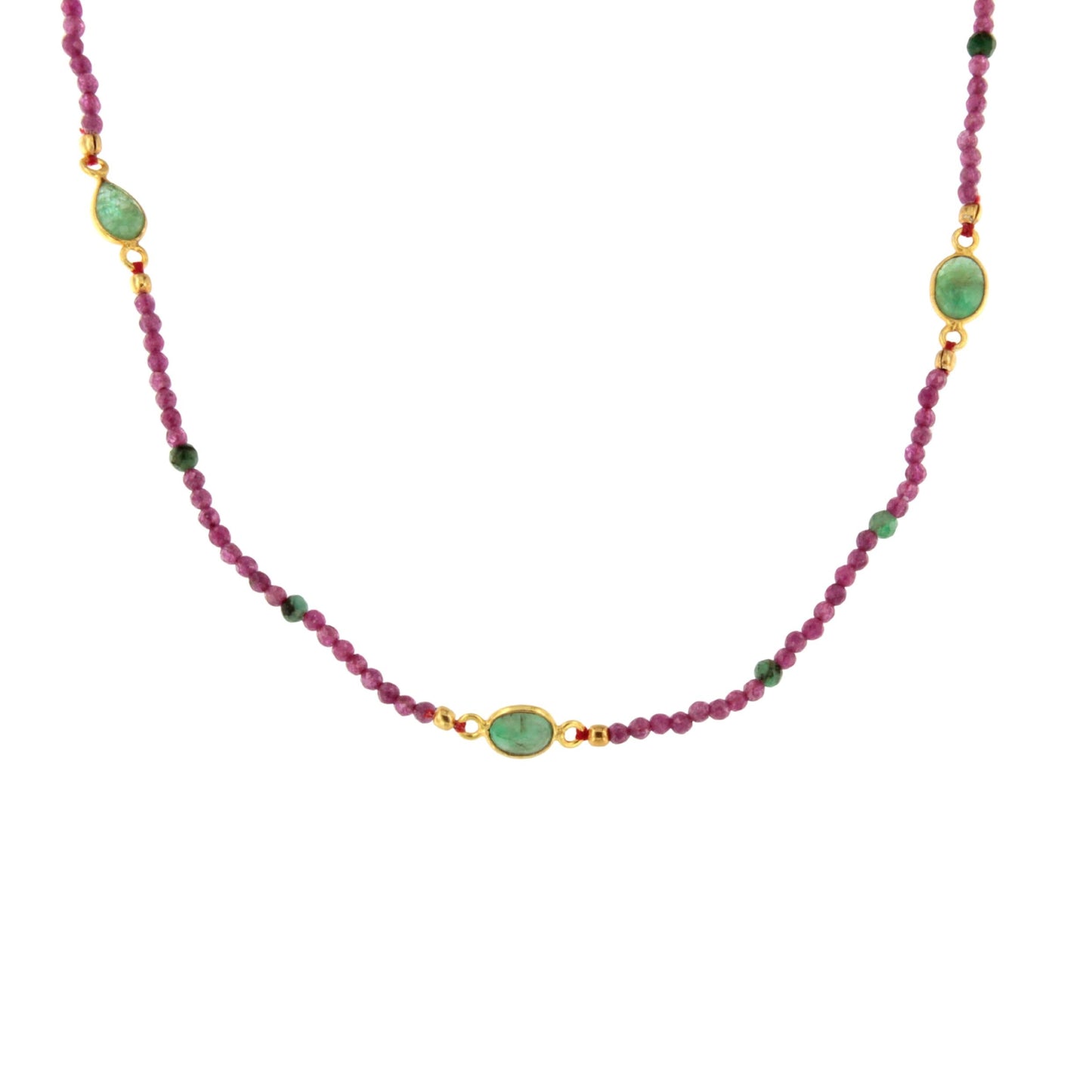 Coca-Cola necklace in sterling silver with 18k gold plating and tourmaline
