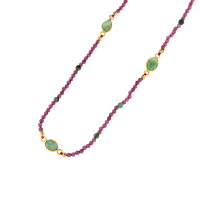 Coca-Cola necklace in sterling silver with 18k gold plating and tourmaline