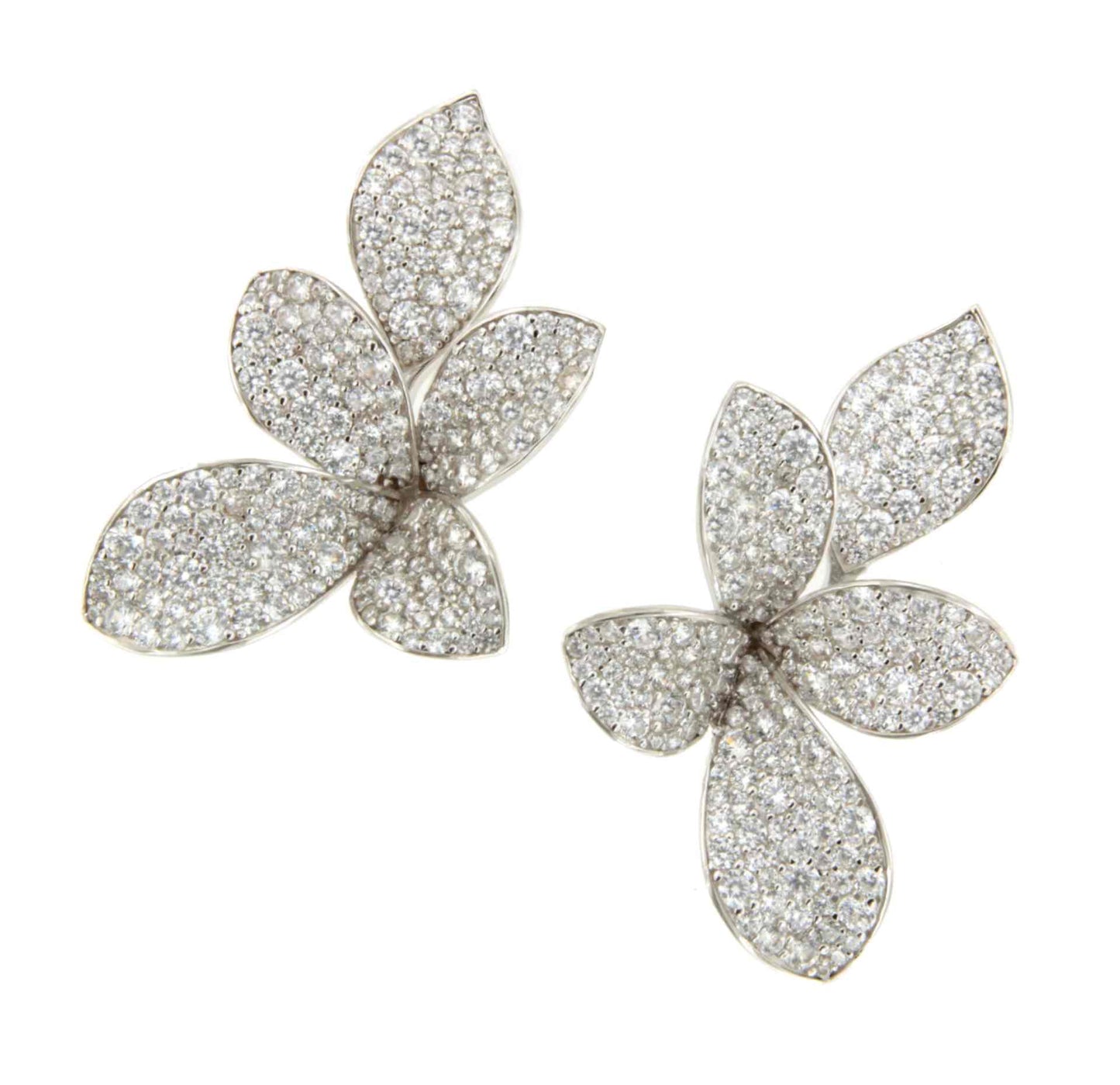 Long CLOE earrings in sterling silver with cubic zirconia