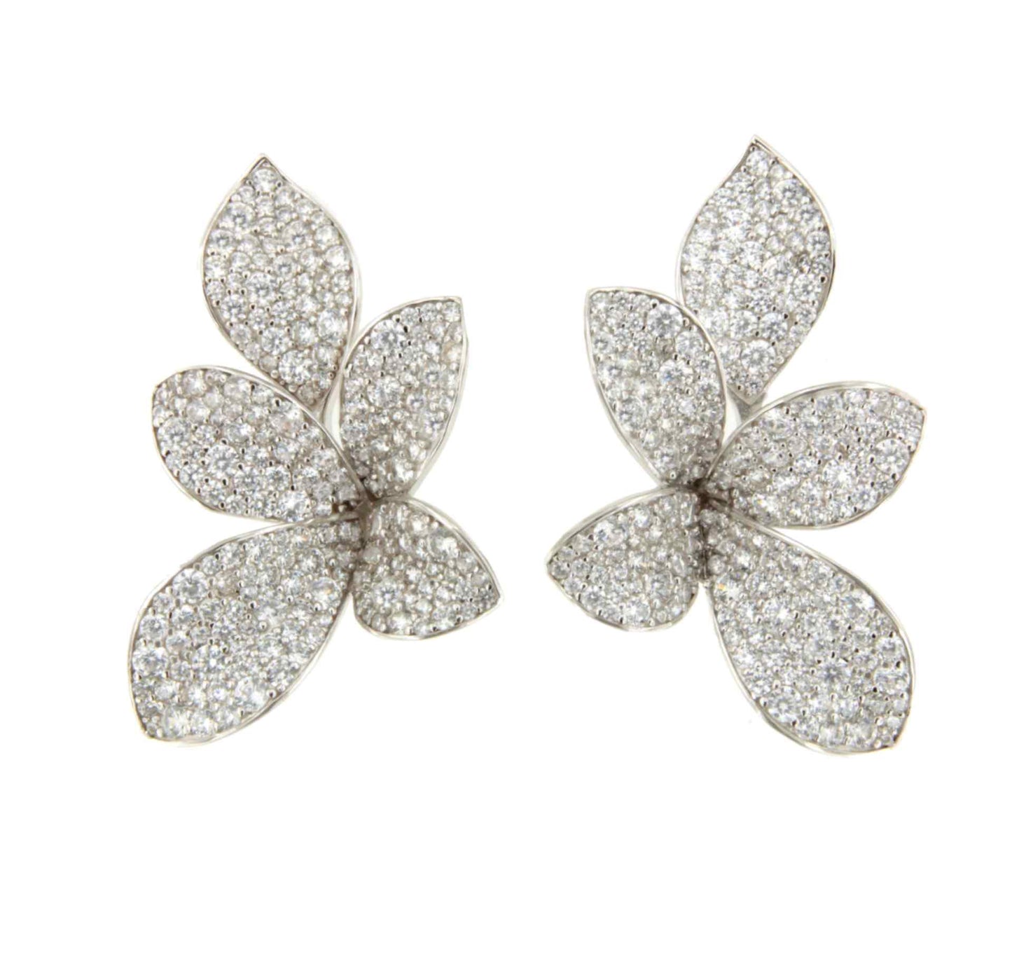 Long CLOE earrings in sterling silver with cubic zirconia