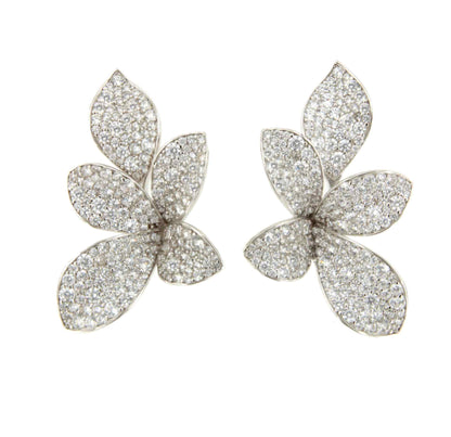 Long CLOE earrings in sterling silver with cubic zirconia