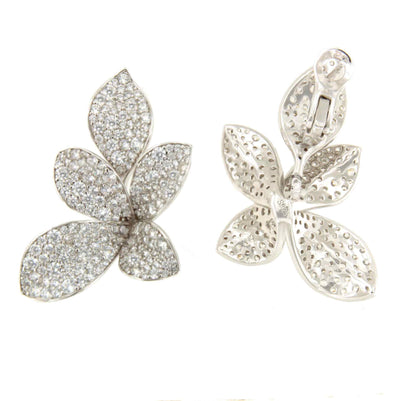 Long CLOE earrings in sterling silver with cubic zirconia