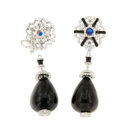 AUREA short earrings in sterling silver with emerald cubic zirconia 