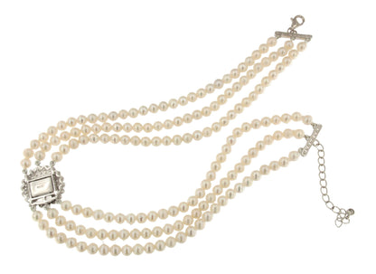 Choker LEONOR de perlas chinas con centro de plata y circonitas