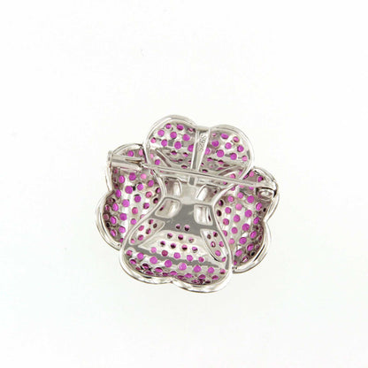 Broche PAVONA de plata 925 ml con circonitas color rubí/ zafiro
