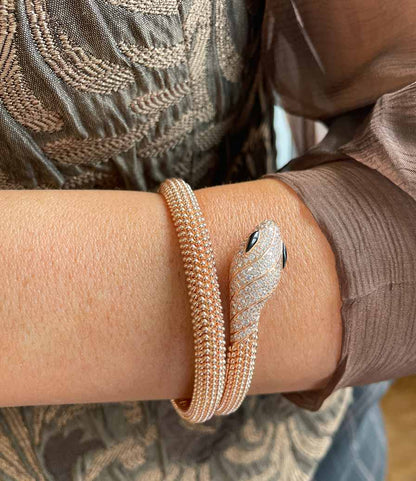 Brazalete CHANTILLY de plata 1ª ley con baño de oro rosa 18 ktes.