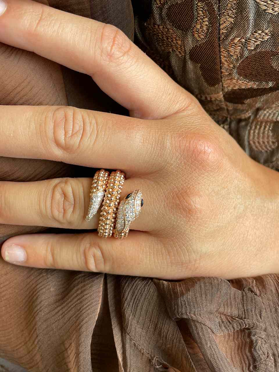 TULEA, anillo de plata de ley con baño de oro rosa de 18 kilates