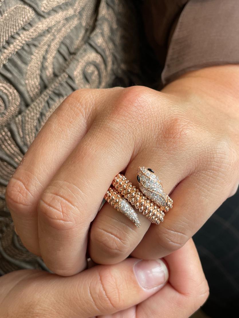 TULEA, anillo de plata de ley con baño de oro rosa de 18 kilates