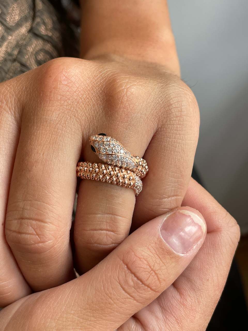 ORGANZA, anillo de plata de ley con baño de oro rosa de 18 kilates