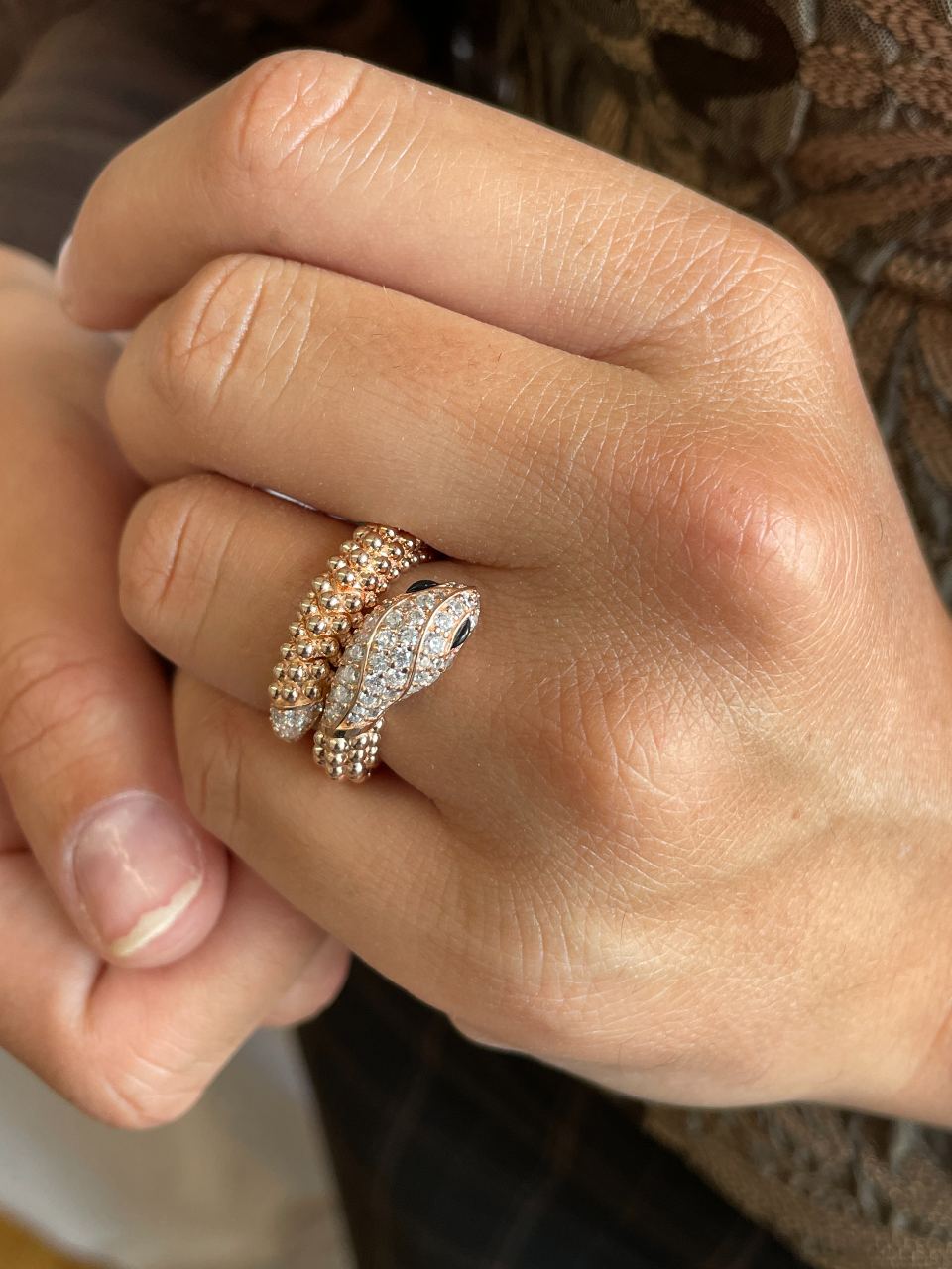 ORGANZA, anillo de plata de ley con baño de oro rosa de 18 kilates