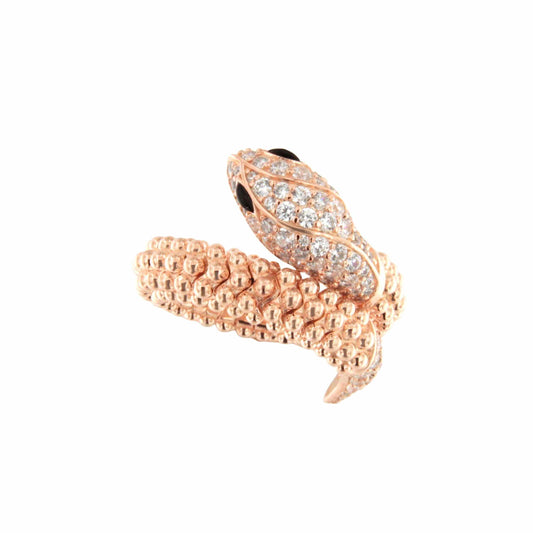 GUADALUPE, half eternity ring with cubic zirconia in sterling silver